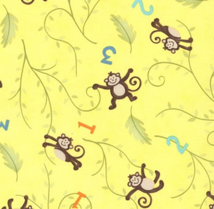 Moda Grow with Me Sunshine Yellow Monkeys