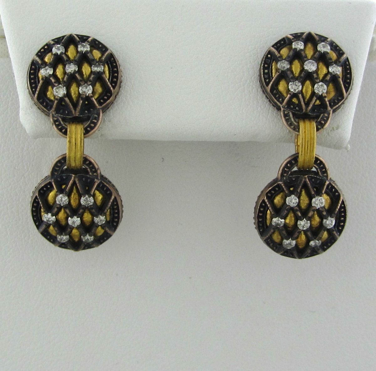 New Gurhan Capitone Collection 24K Yellow Gold Diamond Earrings $3300