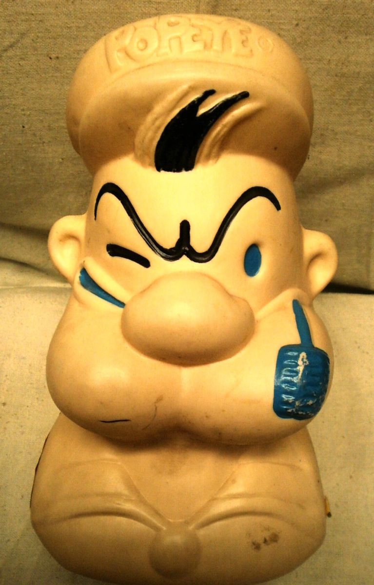 Large Vintage 1979 Popeye The Sailor Man Plastic Head Bank