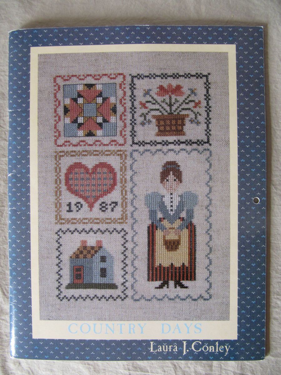 Country Days Cross Stitch Patterns by Laura J Conley Signed