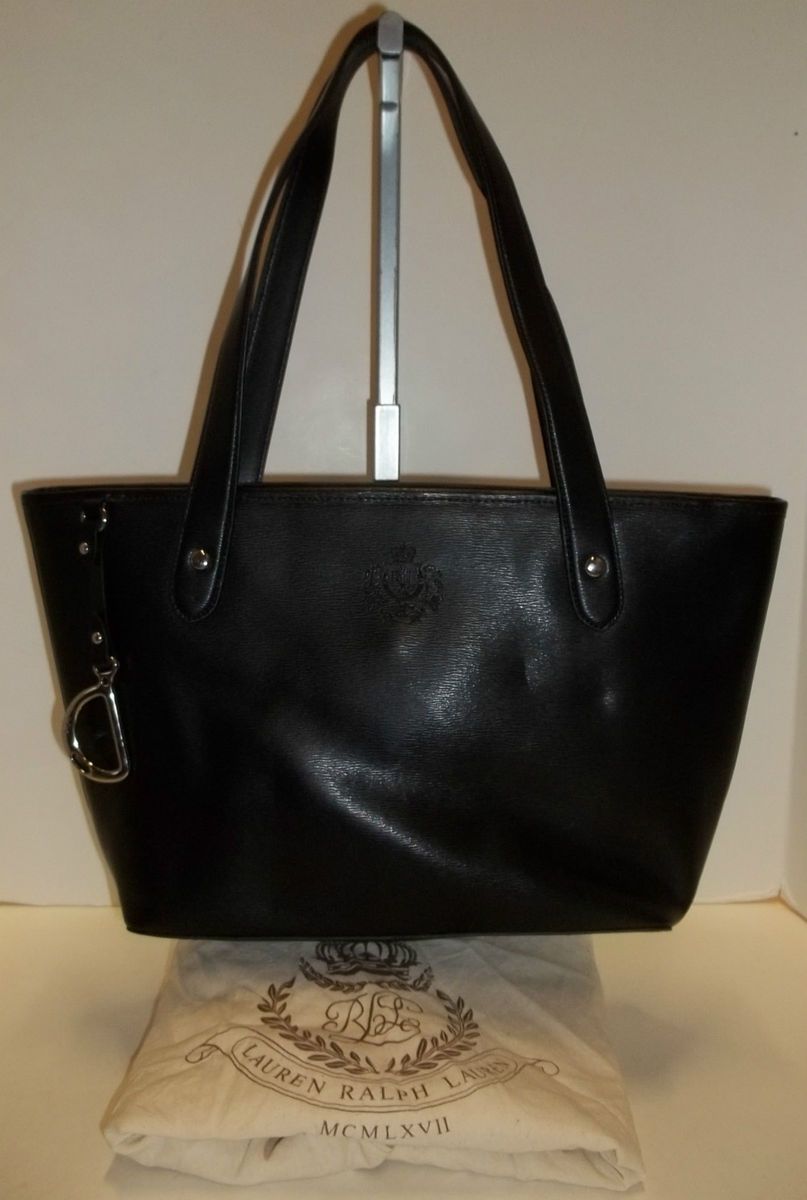 Lauren Ralph Lauren Black Newbury Classic Tote Handbag