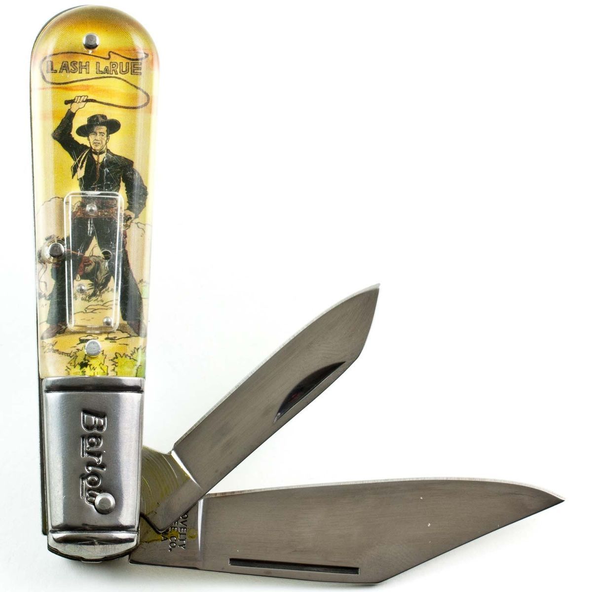 LASH LARUE Barlow 2 Blade Cowboy Novelty KNIFE Western Heroes of