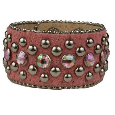 Western Rhinestone Leather Cuff