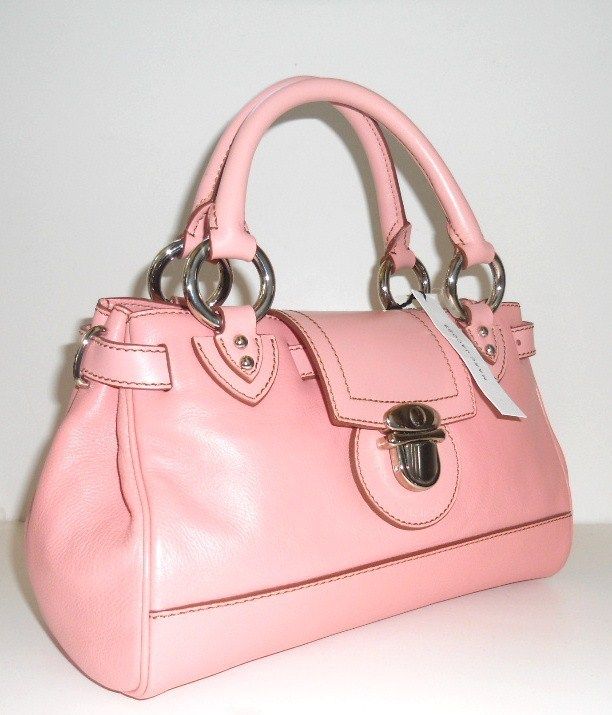  JACOBS Pink Petunia Leather Satchel Leather Tote Bag Purse Handbag