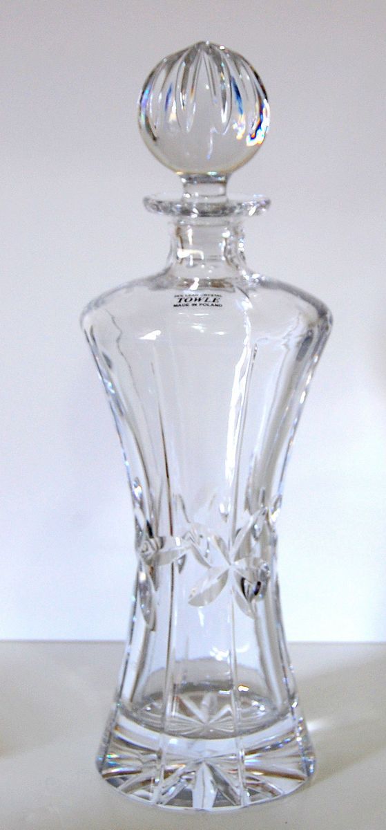 Towle Lead Crystal Decanter Eames Cut Pattern Acid Etched Logo Made in
