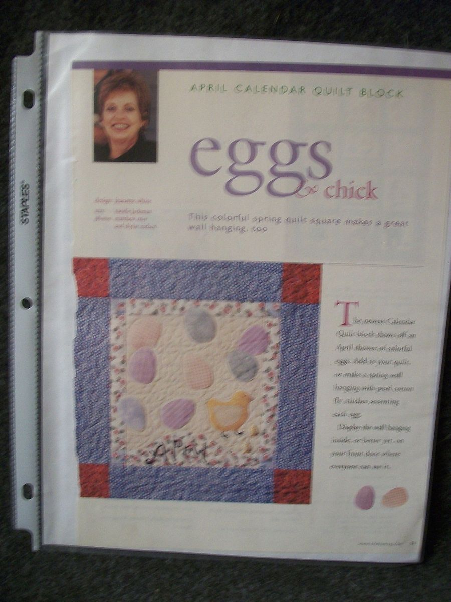Eggs and Chick Quilt Block Wall Hanging Quilt Pattern
