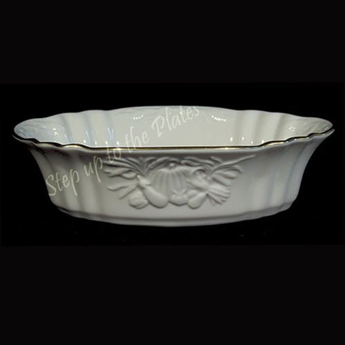 Lenox China Harvest Thanksgiving Server Serving Bowl Embossed Autumn