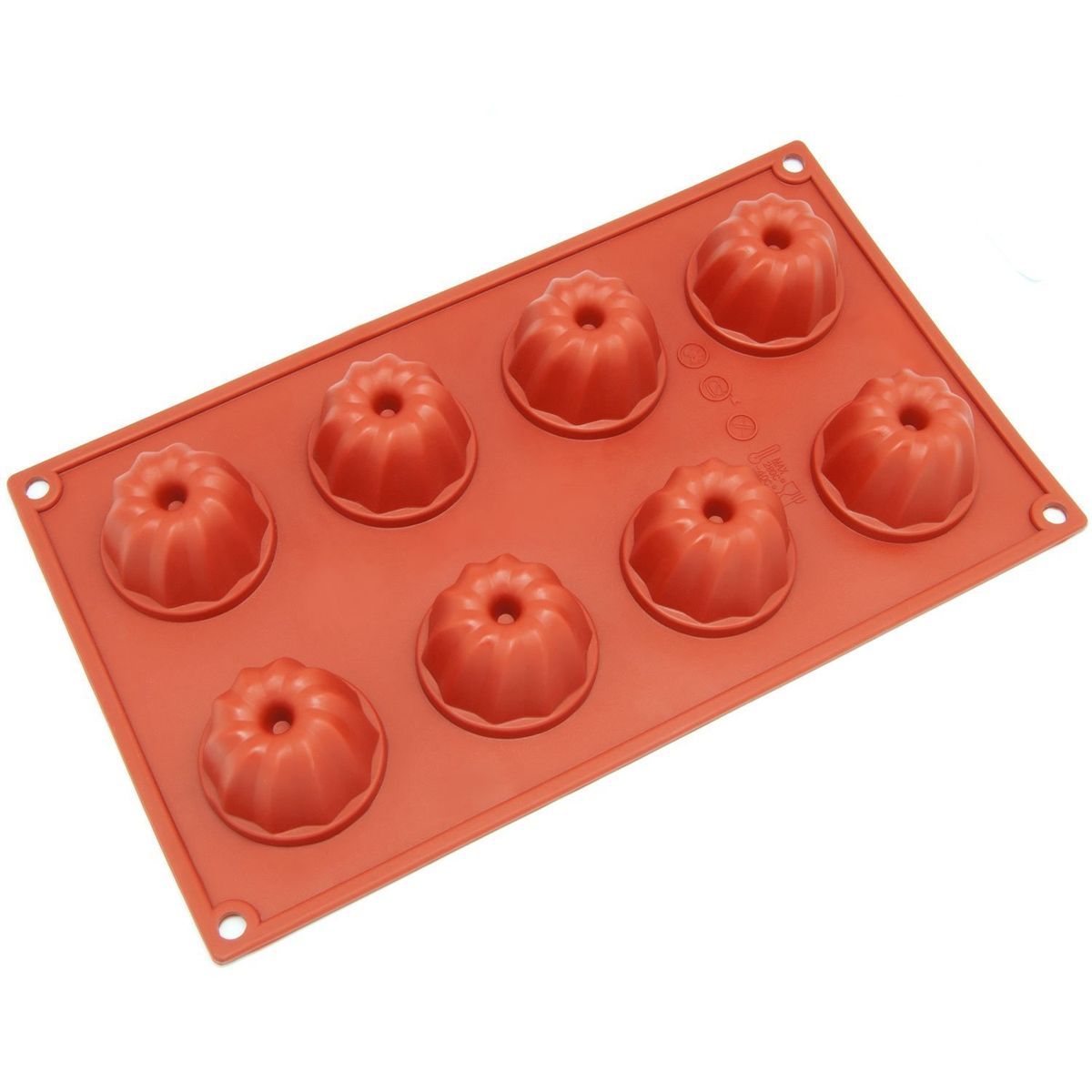 Freshware 8 Cavity Mini Bundt and Coffe Cake Silicone Mold and Baking