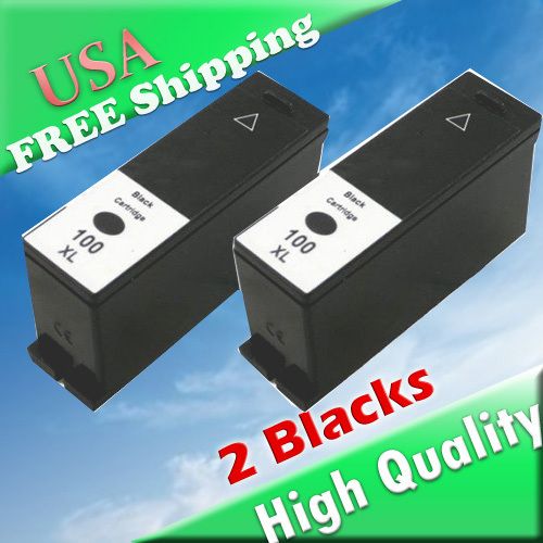 2pks for LEXMARK 100XL Impact S301 S305 Black ink Cartridge 14N1068