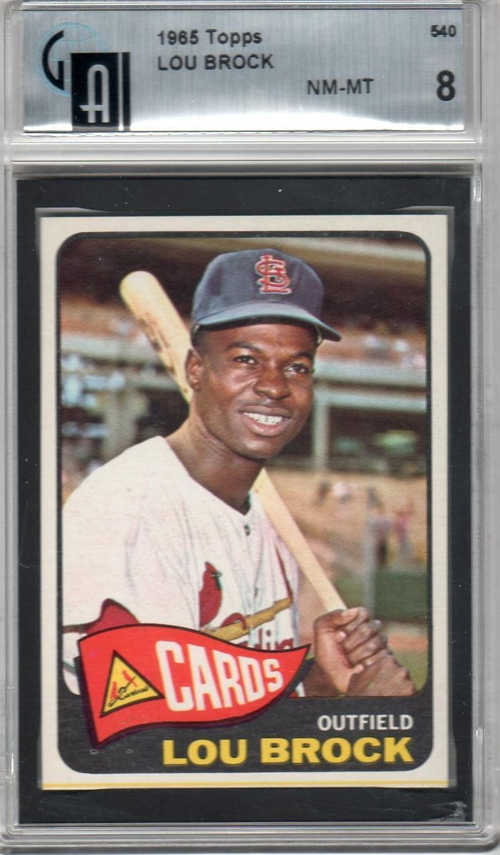 1965 Topps GAI 8 Lou Brock 540 See my other Cardinals cards GAI PSA