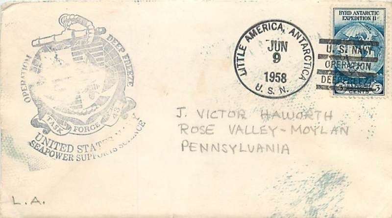 US 1958 Antarctic Cover Little America Deepfreeze