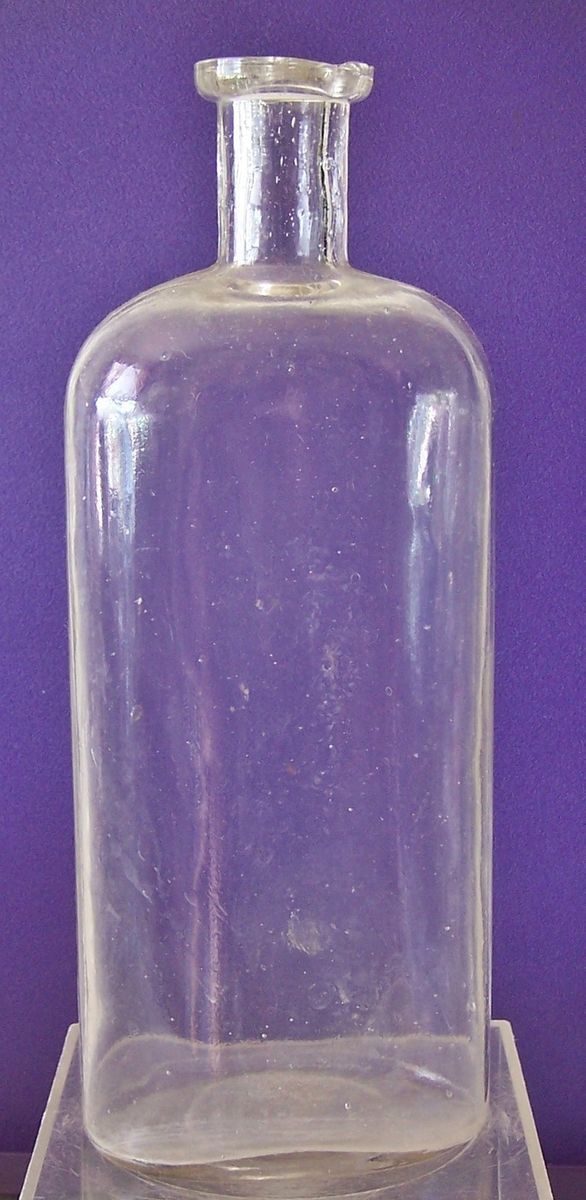 Antique Medicine Apothecary Bottle Blown in Mold Applied Finish 1890