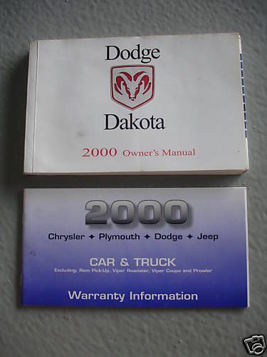 2000 Dodge Dakota Owners Manual Guide Books Literature