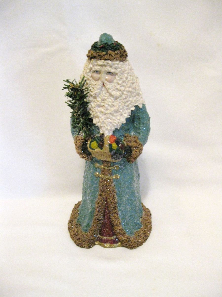 Belsnickle Teal Santa Figurine Enesco Linda Lindquist Baldwin