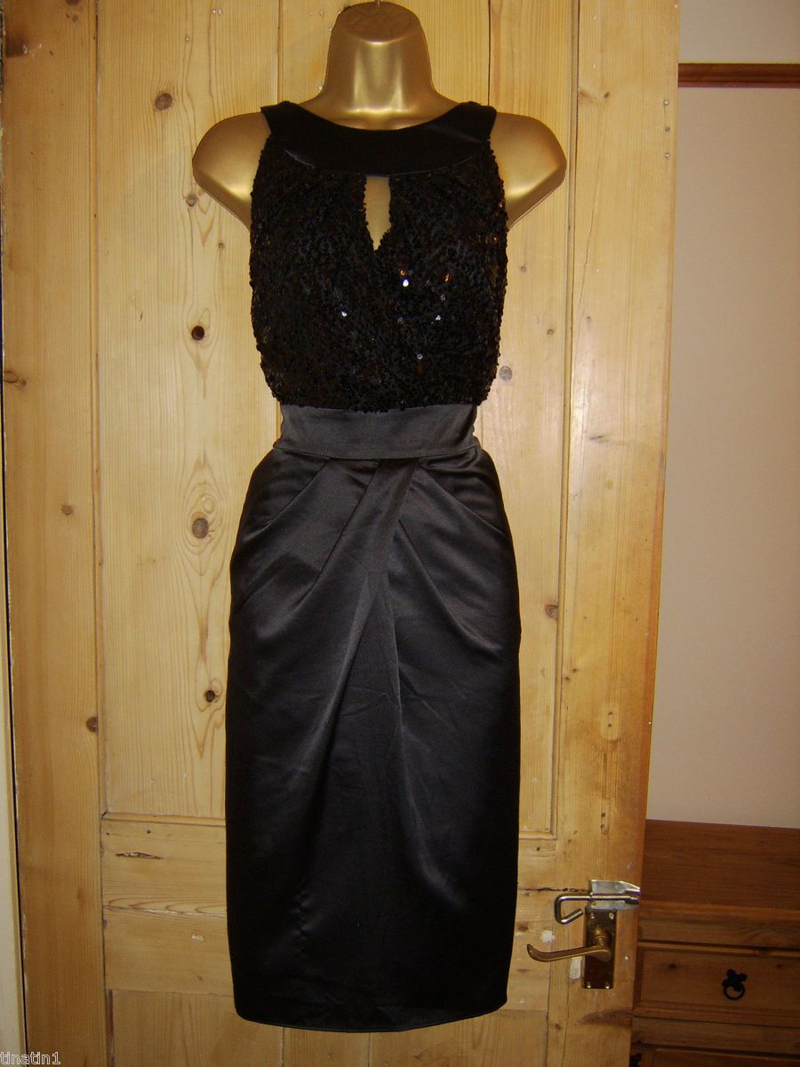 Julien MacDonald Fab Satin Sequinned Evening Party Dress Size 14