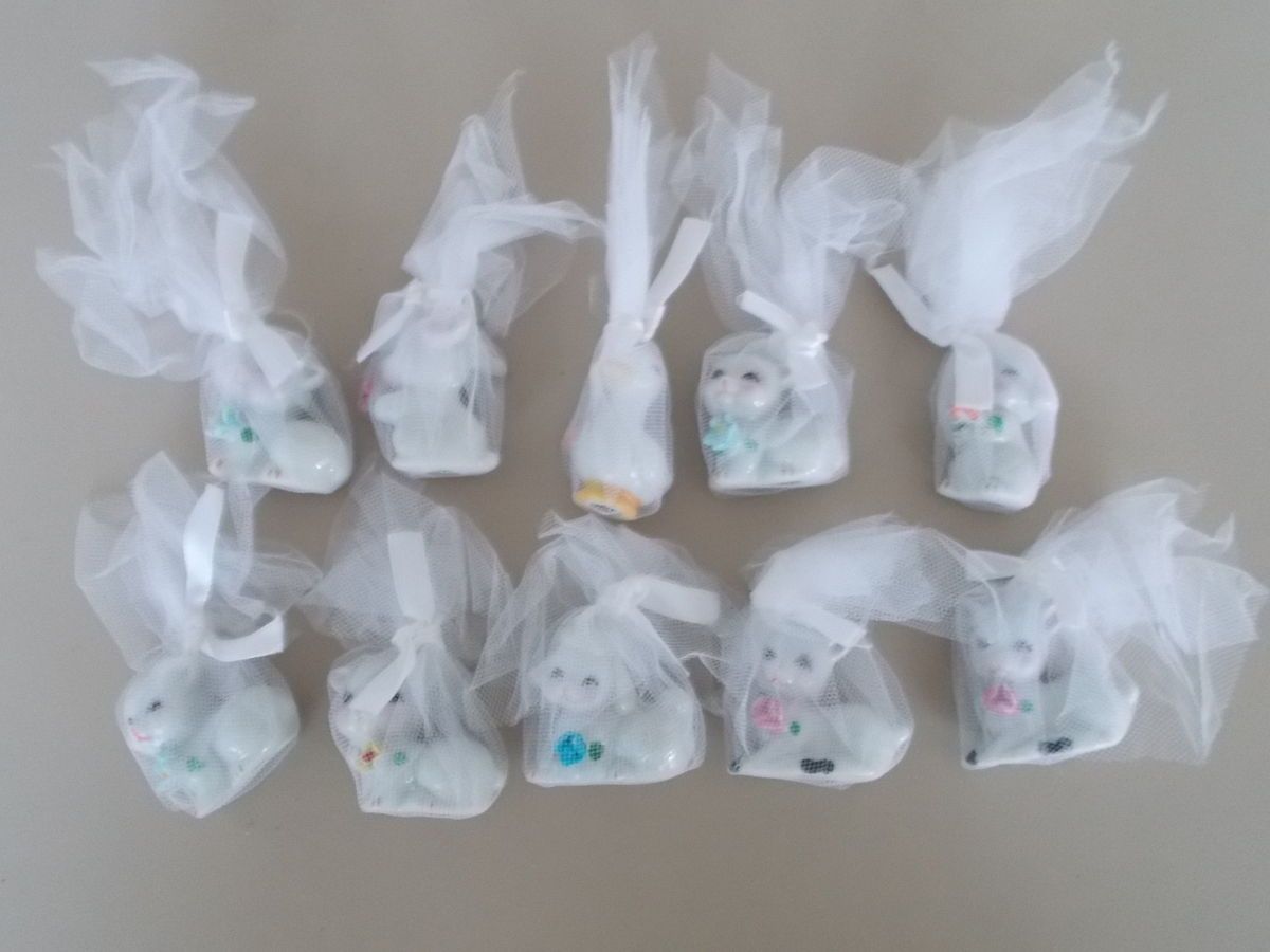 10 Vintage Ceramic Baby Animal Figurine Baby Shower Favors Cute