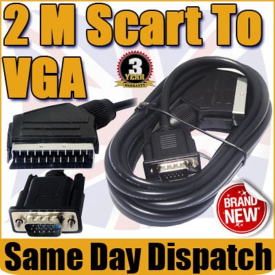 Scart to 15 Pin VGA Male Connector Cable for Plasma DVD Player