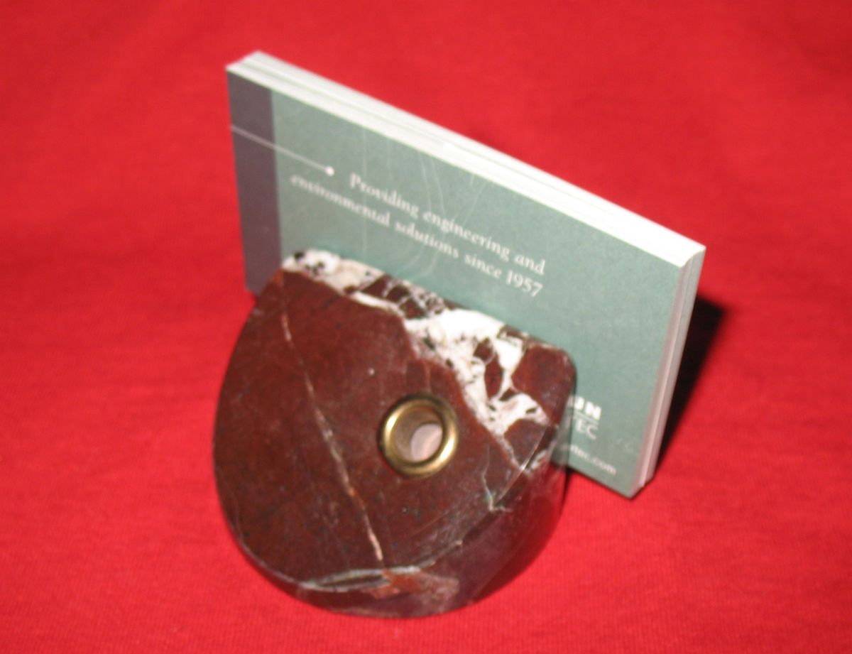 Stone Marble Rock Business Card Pen Holder – New