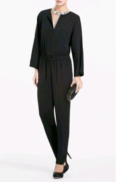 218 BCBG Black Margery Lux Satin Jumpsuit Romper Pant Dress XS