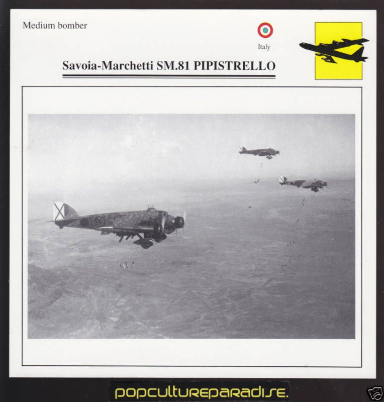 Savoia Marchetti SM 81 Pipistrello Airplane Photo Card