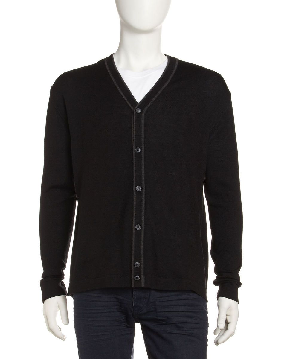  V Neck Cardigan Black