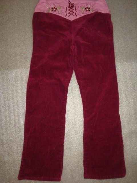 Mary Kate and Ashley Pink Maroon Drawstring Corset Front Pants Girls