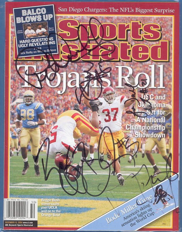 Signed Autograph SI Magazine Reggie Bush Matt Leinart PSA