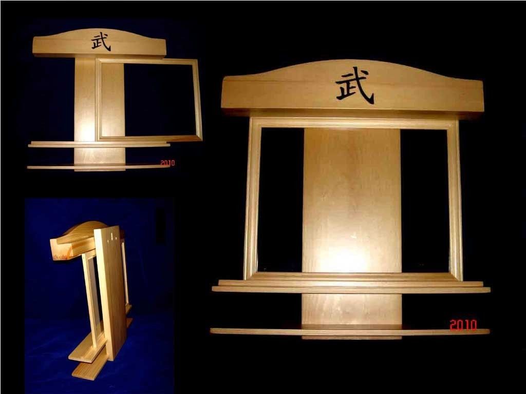 Martial Arts Black Belt Display Rack w Certificate Holder