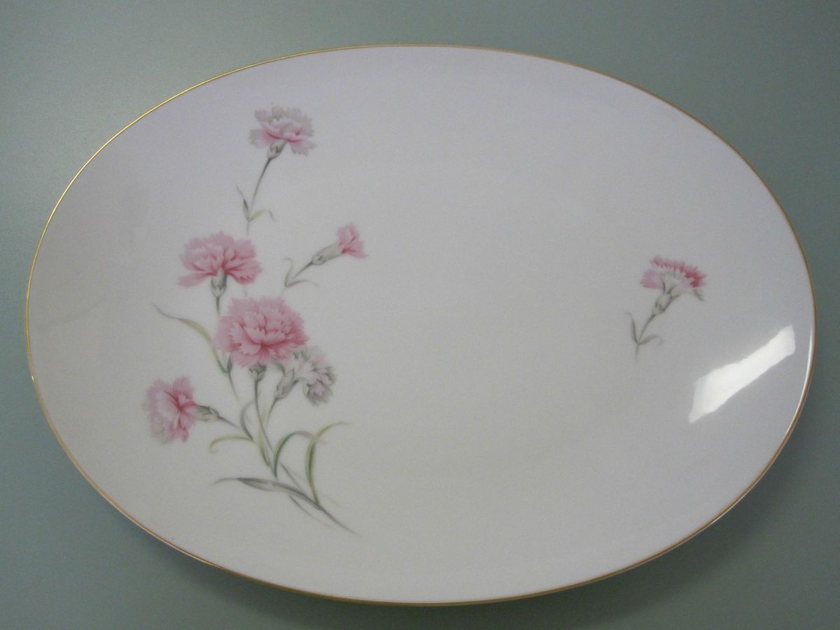 Royal Court Carnation Made in Japan Large 14 Platter Pink Carnations