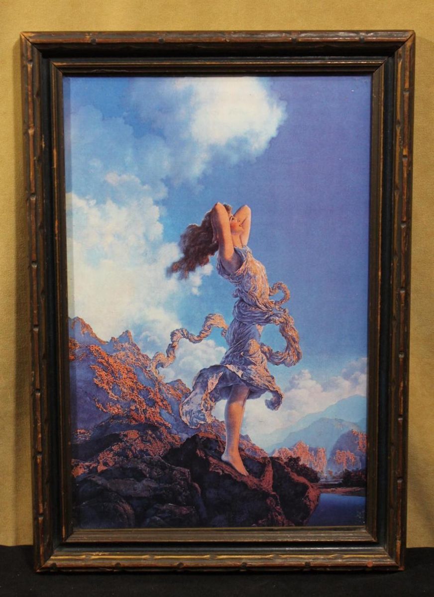 Antique Maxfield Parrish Print *Mountain Ecstasy* Mazda Light Bulb