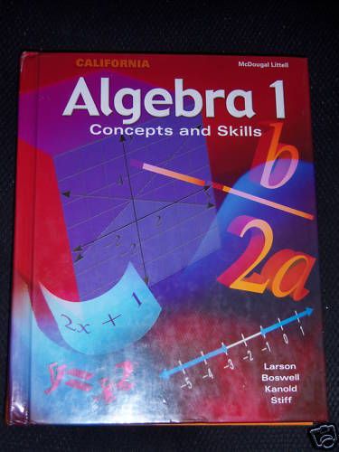 McDougal Littell Mathematics Algebra 1 Math 9th Grade 9