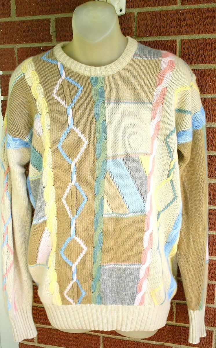 Vintage McGeorge Scottish Cashmere Sweater L 40 Scotland Cable Knit