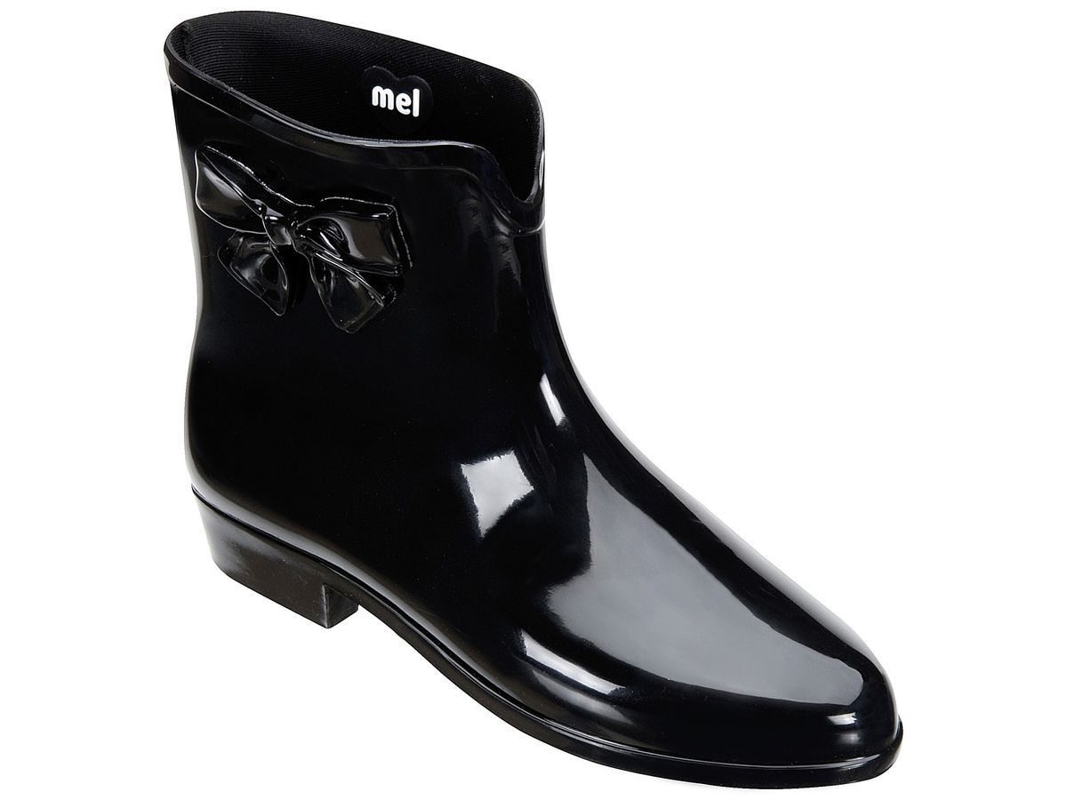 Mel by Melissa Black Ankle Boot Bow New for 2012 Melflex Plastic Jelly