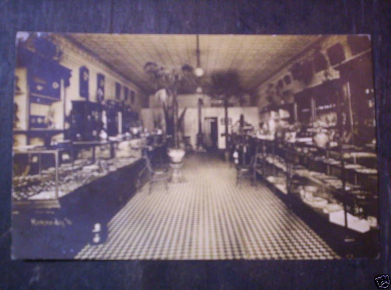 RPPC Interior Jewelry Clocks Store McCracken Kansas KS