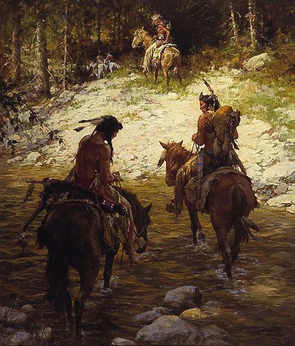 Howard Terpning Crossing Medicine Lodge Creek Print