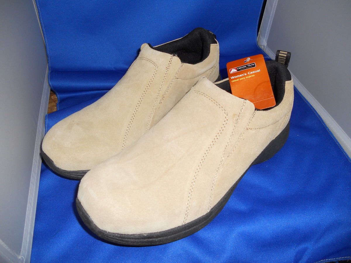Womens Merna Slip on Suede Leather Shoes by Ozark Trail Tan Size 11