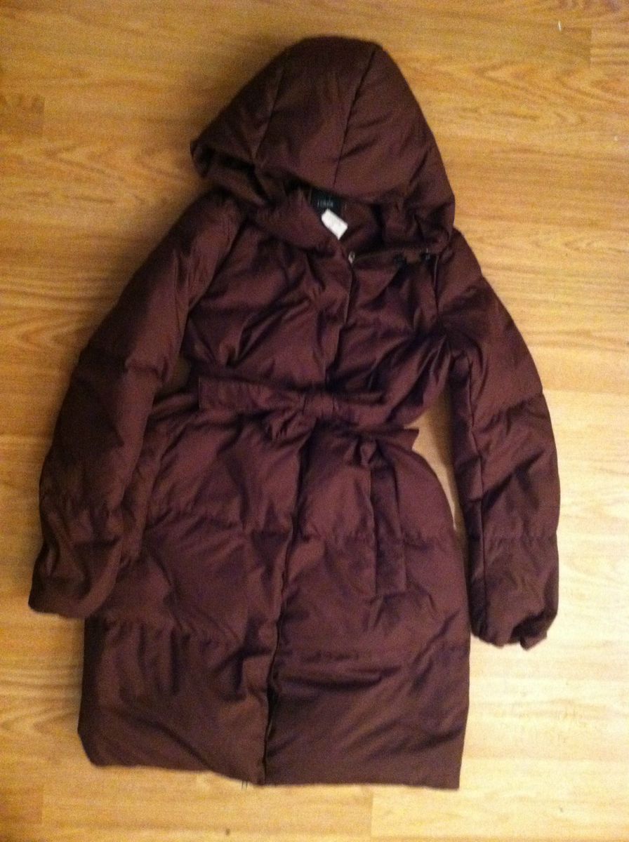 Crew Long Meribel Puffer Coat Rich Plum Size S