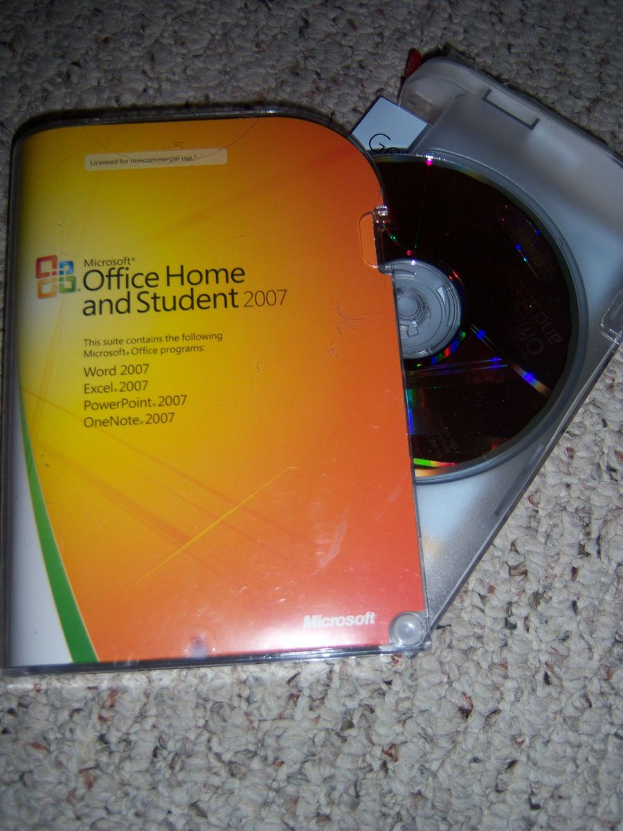 Microsoft Office 2007 Home Student 3 PC Word Excel Power Point Etc