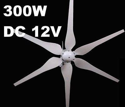 300W DC 12V Wind Turbine Generator w/6 Blade Pollution Free Energy