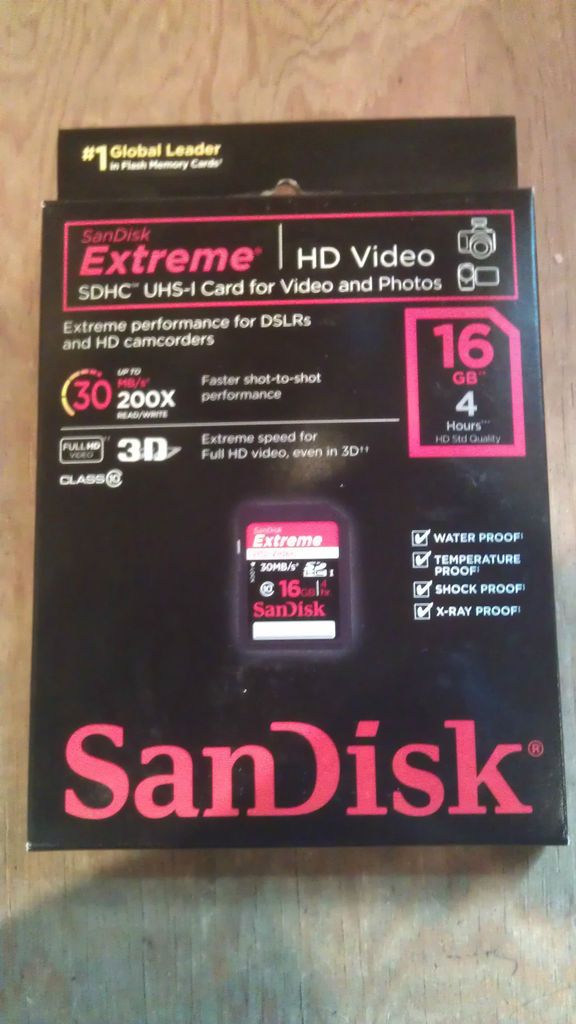 SanDisk Extreme SD Card 16 GB HD Video