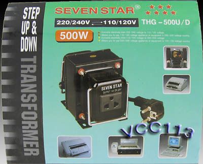 500W STEP UP & DOWN TRANSFORMER CONVERTER 240v 120v