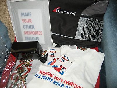 New Carnival Cruise shoulder bag, frame, binoculars, t shirt, nylon