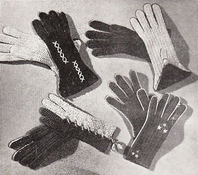 Vintage 1930s crochet pattern how to make 4 pairs 1930s gloves free UK