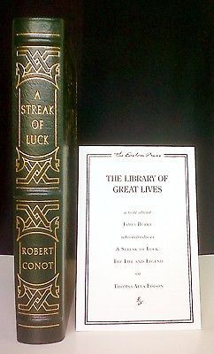 STREAK OF LUCK THOMAS EDISON   CONOT Easton Press Library Great