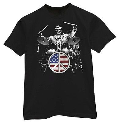 Abraham Lincoln Drumming drums drum kit set USA American flag tshirt