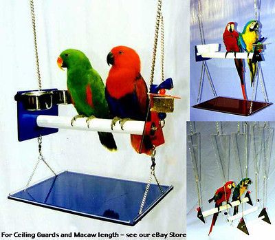 PARROT SWING/GYM SETS w/cups, tray, toy