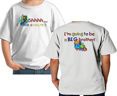 ShhhBIG BROTHER Custom Boys T Shirt TRAIN white grey