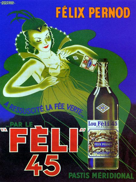 FELI FELIX PERNOT 45 ABSINTHE WOMAN ALCOHOL REPR POSTER