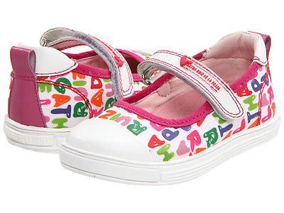 NEW IN BOX AGATHA RUIZ DE LA PRADA WHITE PINK LETTERS MARY JANES 34