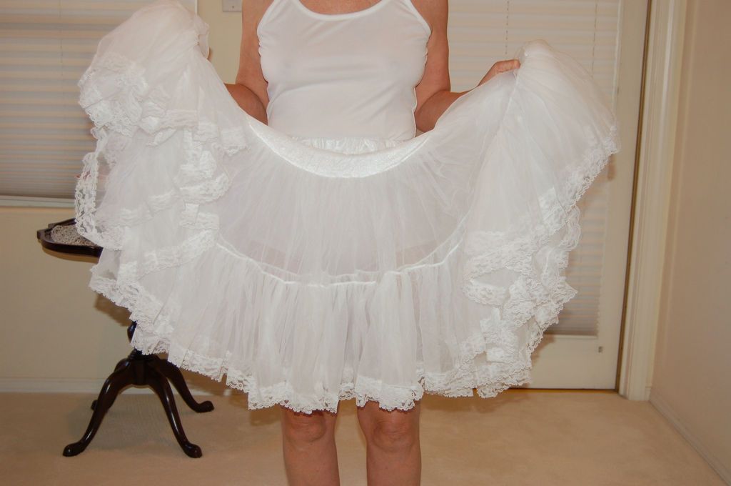 AKERS OF SHEER CHIFFON, 2 LAYER; PETTICOAT, CRINOLINE; NEW BUT LIKE